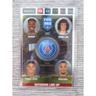 397 Aurier / David Luiz / Thiago Silva / Kurzawa MULTIPLE Defensive Line-Up (Csapata: Paris Saint-Germain) focis kártya
