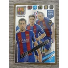 445 Sergio Busquets / Ivan Rakitić / Andrés Iniesta MULTIPLE: Midfield Engine (FC Barcelona) focis kártya