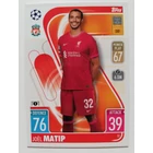 53 Joël Matip Base card focis kártya (Liverpool FC) MATCH ATTAX BL 2021-22