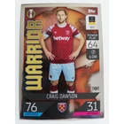 49 Craig Dawson Warrior focis kártya (West Ham United) MATCH ATTAX BL 2022-23