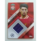 JR-DSZ Dominik SZOBOSZLAI Player-Worn Jersey Relic focis kártya (Liverpool) MATCH ATTAX BL 2023-24 mezdarabos