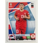 SRB4 Miloš Veljković Base card focis kártya (Serbia) TOPPS Match Attax Euro 2024