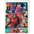 344 Jérémy Doku / Yannick Carrasco MULTIPLE - Maestros & Prodigies focis kártya (Belgium) EURO2020 KICKOFF