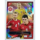 406 Kasper Schmeichel / Simon Kjar / Andreas Christensen NORDIC EDITION - Scandinavian Stars focis kártya (Denmark) EURO2020 KICKOFF