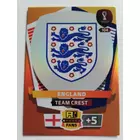 104 Team Crest FANS / Team Crest focis kártya (England) Qatar VB 2022