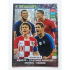 1 Invincible (Kylian Mbappé, Cristiano Ronaldo, Luka Modrić, Raphaël Varane) Rare (-)" RTE2020 focis kártya