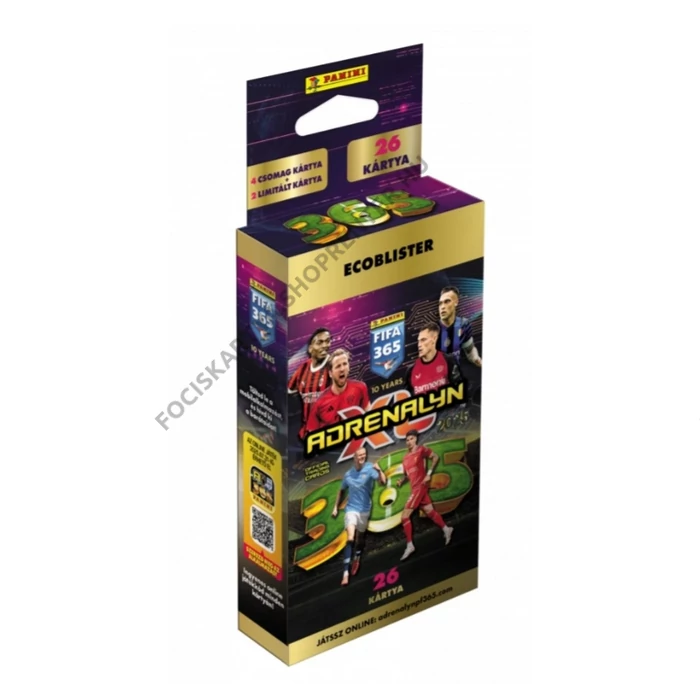 Kicsi ECO BLISTER papírdoboz PANINI FIFA365 2025 focis kártyákhoz (26 kártyával)