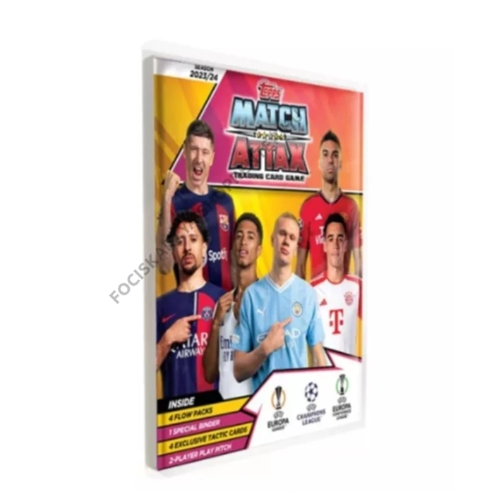 Topps MATCH ATTAX Bajnokok Ligája 2023-24 gyűjtő album + 50 db focis kártya