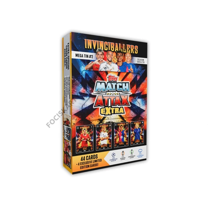 MATCH ATTAX Extra 2025  Nagy díszdoboz 44 KÁRTYÁVAL, ebből 4 limitálttal - THE INVINCIBALLERS