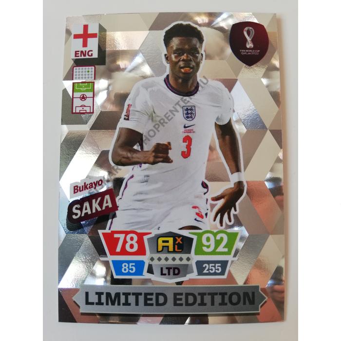 LE-BS Bukayo Saka Limited Edition focis kártya (England) Qatar VB 2022 ...